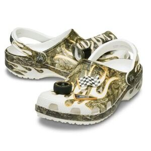 Crocs NASCAR Realtree Classic Clog Men's 10  Jibbitz & Koozie NWT Camo Race